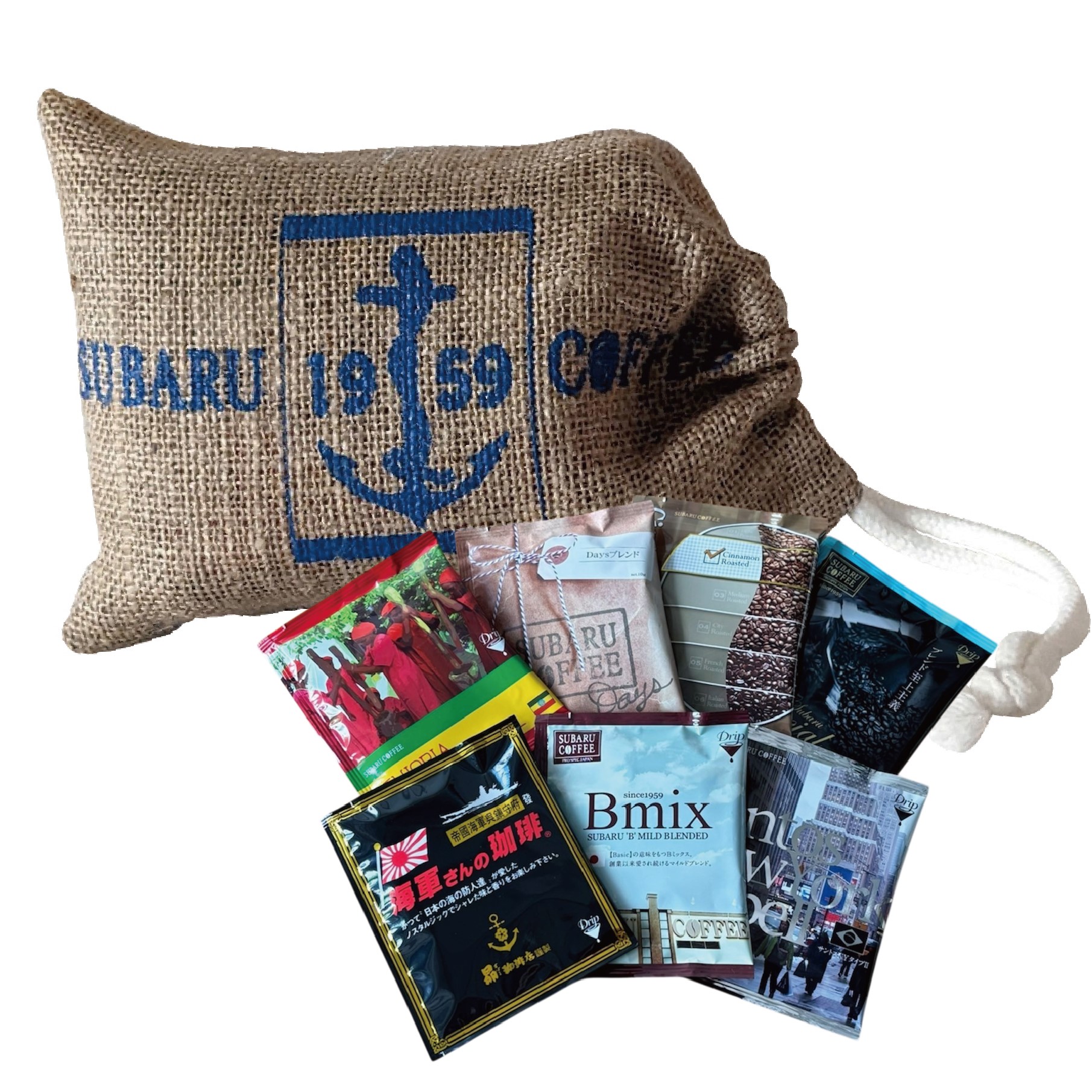 コーヒーギフト】フレッシュバッグ7袋入HEMPBAG入り ｜ SUBARUCOFFEE